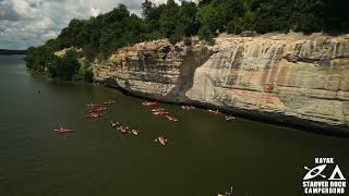 Kayak Starved Rock Campground Fly Over [upl. by Hanforrd159]