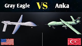 Gray Eagle VS Anka Drone  Americas MQ1C Gray Eagle VS Turkish TAI Anka Combat Drone [upl. by Aihsat]