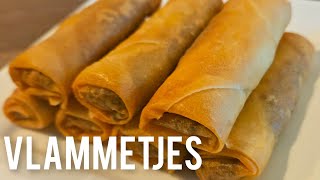 Vlammetjes pittige snack hapje receptSpicy Flame snack spring roll [upl. by Harday93]