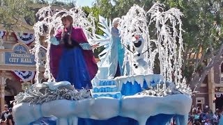 Frozen pre parade debut with Anna Elsa Olaf at Disneyland [upl. by Ahsenom]