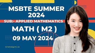 MSBTE Applied Mathematics Answer Key  M2 Summer Exam  hindi msbte paper new [upl. by Egnalos787]