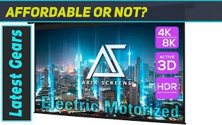 Akia Screens 150 Inch Motorized Electric Projector Screen  The Ultimate Home Theater Upgrade [upl. by Ennaed]