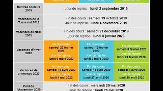 Vacances scolaires 2019  2020 [upl. by Henrie434]