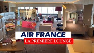 AIR FRANCE FIRST CLASS LOUNGE Paris Charles De Gaule LA PREMIERE [upl. by Felske]