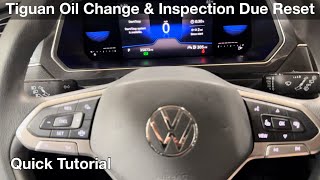 2022 Volkswagen Tiguan How to reset oil change and inspection reminder [upl. by Mcgrath]