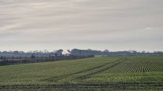 281124  Steam Train quotBrauntonquot through Rowston Lincolnshire [upl. by Kopp]