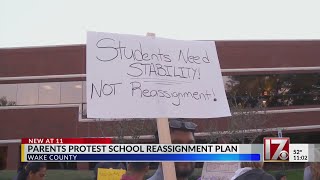 Wake County parents protest school reassignment plan [upl. by Avehstab]