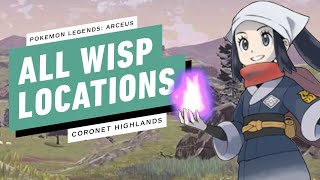 Pokemon Legends Arceus  All Wisp Locations Coronet Highlands [upl. by Enrichetta889]