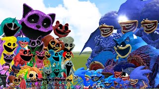 ALL SONIC FAMILY VS ALL SMILING CRITTERS POPPY PLAYTIME CHAPTER 3 In Garrys Mod [upl. by Tertius]