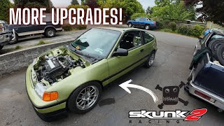 Changing out the old Engine mount insert and also installing Skunk2 Camber kit for the CRX [upl. by Gem669]