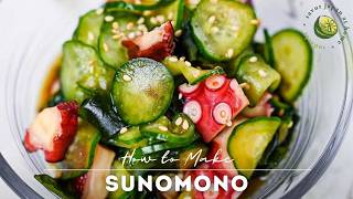 Japanese Vinegar Salad Recipe Sunomono with Cucumber amp Octopus [upl. by Annanhoj552]