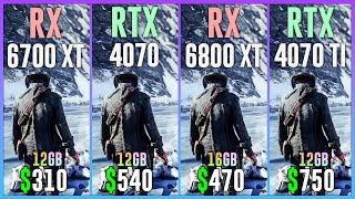 RX 6700 XT vs RTX 4070 vs RX 6800 XT vs RTX 4070 TI  Test in 15 Games [upl. by Katrine]