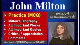 John Milton multiple choice Questions Learn how to answer every option get 400 questions on Milton [upl. by Spenser]