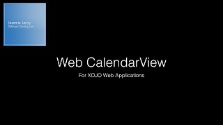 Web CalendarView for Xojo [upl. by Goldie574]