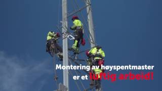 Statnetts første mast i Balsfjord på plass [upl. by Admana]