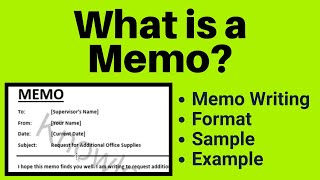 Memo  What is Memo Writing in English  What is Memorandum  Format  Sample  Example [upl. by Benkley]