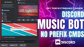 AMAZING DISCORD MUSIC BOT  NOPREFIX COMMANDS  Without Coding  discord nodejs youtube 12 [upl. by Grieve]