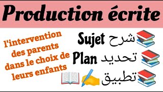 lintervention des parents dans les choix de leurs enfantsproduction écriteموضوع جاهز [upl. by Alimrahs867]