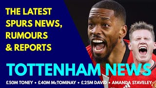 TOTTENHAM NEWS amp TRANSFER WINDOW UPDATE £50M Toney quotA Couple More Additionsquot Ange to Stay David [upl. by Nordna]