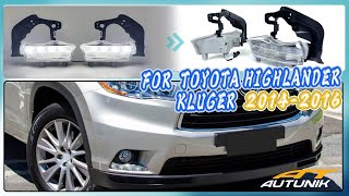 DRL LED Daytime Running Light Fog Lamp Bezels For Toyota Kluger 2014 2015 2016 [upl. by Airyt]