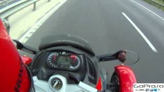 Top speed on CanAm Spyder 2 onboardmp4 [upl. by Ainirtak]