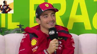 F1 PRE RACE DRIVER PRESS CONFERENCE BRAZIL GP 2023 Lewis HamiltonCharles LeclercCarlos Sainz [upl. by Nahoj]