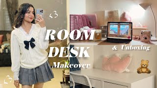 Unboxing amp room desk makeover unboxing supplies amp stationeries🧸💌 [upl. by Leamsi]