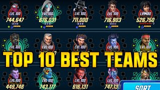 TOP 10 BEST TEAMS  AUG 2024  MARVEL Strike Force  MSF [upl. by Latsyrc]