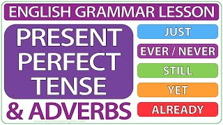 Present perfect tense with ADVERBS in English  Just Ever Never Still Yet Already [upl. by Verbenia]