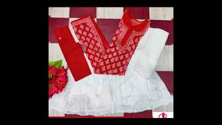 ❤️ Lucknowi Chikankari Handwork Bootie Jal Design With Cotton Inner  Sharara And Dupatta shorts [upl. by Ahseinar780]