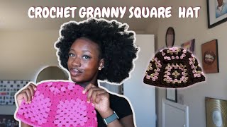 how to crochet a granny square hat [upl. by Tam]