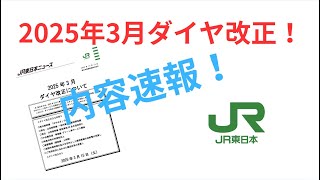 ついにきた！2025年3月15日JR各社ダイヤ改正！JR東日本ダイヤ改正内容速報amp解説 [upl. by Cerveny]