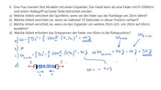 Physikaufgaben lösen Arbeit Aufgabe 6 Expander Muskeltraining [upl. by Pogah]