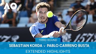 Sebastian Korda v Pablo Carreno Busta Extended Highlights 3R  Australian Open 2022 [upl. by Hermina922]