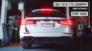 Mercedes AMG M177 S213 E63S  Stone Eddy Catted Downpipe Sound [upl. by Ilahsiav]