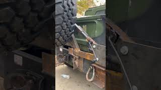 I build my humvee spare tire carrier out of scraps metal with bmw jack [upl. by Sucramej86]