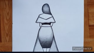 Easy girl backside drawing step by step tutorial  Girl drawing  Pencil drawing tutorial [upl. by Asile128]