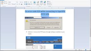 Fix error code 619 while connecting to VyprVPN PPTP VPN [upl. by Bertsche]