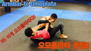 암바에서 오모플라타 Armbar to Omoplata from Closed Guard 주짓수JiujitsuNo Gi柔術 [upl. by Levison]