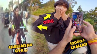 She got shocked reaction😳 police wale ne challan kar diya💔kawa H2r [upl. by Charin]