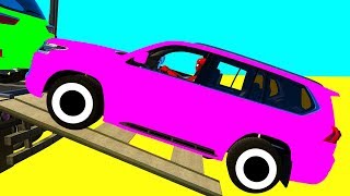 Learn COLOR for Babies Long Cars in Spiderman Cars Cartoon amp Superheroes for kids [upl. by Bria]