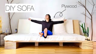 Made My Own Sofa from scratch With a handsaw Pt 1  DIY Plywood Sofa  Plan available [upl. by Prosper589]