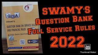 Swamy Question Book on Service Rules and Financial Rules  MCQs  Latest Edition 2022 AAOSAS exam [upl. by Jews]