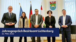 Jahresgespräch Bezirksamt Lichtenberg Bezirksbürgermeister Michael Grunst [upl. by Zorah498]