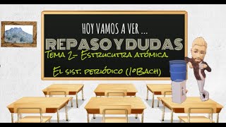 SUPERREPASO del tema 3 física y química 1º Bach La estructura atómica y el sistema periódico [upl. by Joyann]