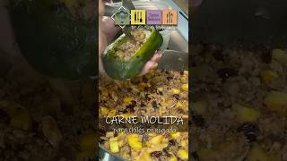 COCINA FÁCIL  CARNE MOLIDA PARA CHILES EN NOGADA chile carne fiestaspatrias 1minuto [upl. by Animrac834]