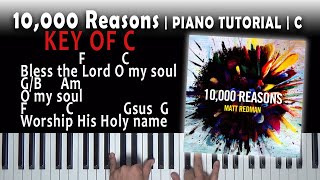 10000 Reasons Piano Tutorial C [upl. by Nowtna]