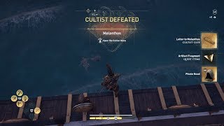 Assassin Creed Odyssey How to find and defeat cultist Melanthos Gods of the Aegean Sea [upl. by Robbin]