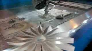 Techni Waterjet 5 axis bevel head at IMTS2008 [upl. by Betthezul624]