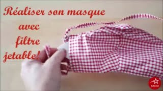 Un masque barrière avec filtre jetable  Patron gratuit [upl. by Elroy]